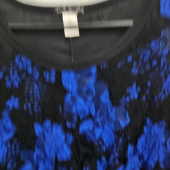 French Atmosphere Womens Top Size 2X Blue Black Floral Lace Dark Fairy Romantic - Picture 2 of 9